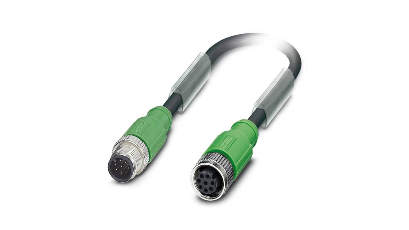 Câble d'actionneur Phoenix Contact 8 conducteurs , M12 Mâle vers M12 Femelle, 3m