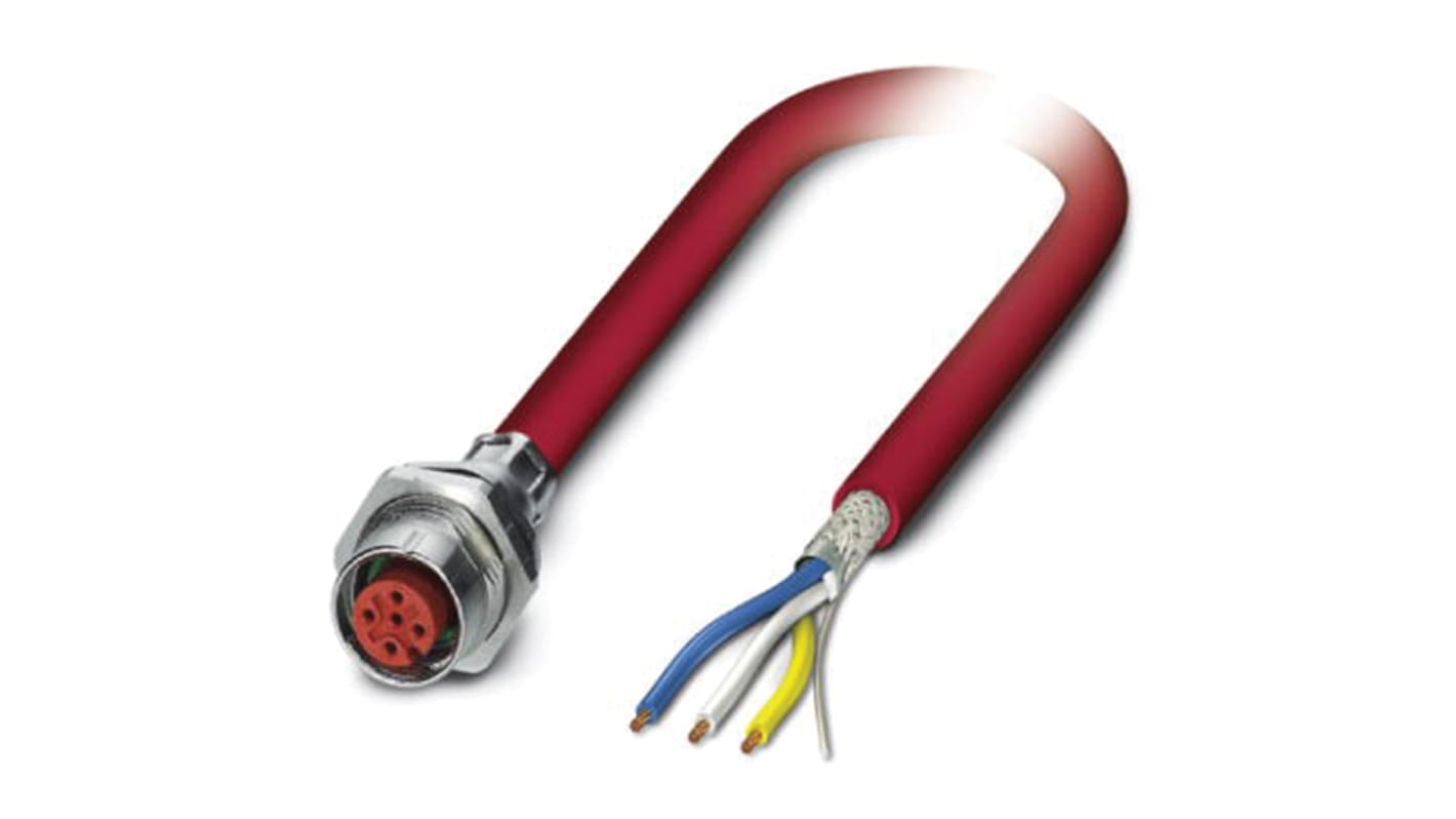 Cable de conexión Phoenix Contact, con. A M12 Hembra, 4 polos, long. 2m, 250 V, 4 A, IP67