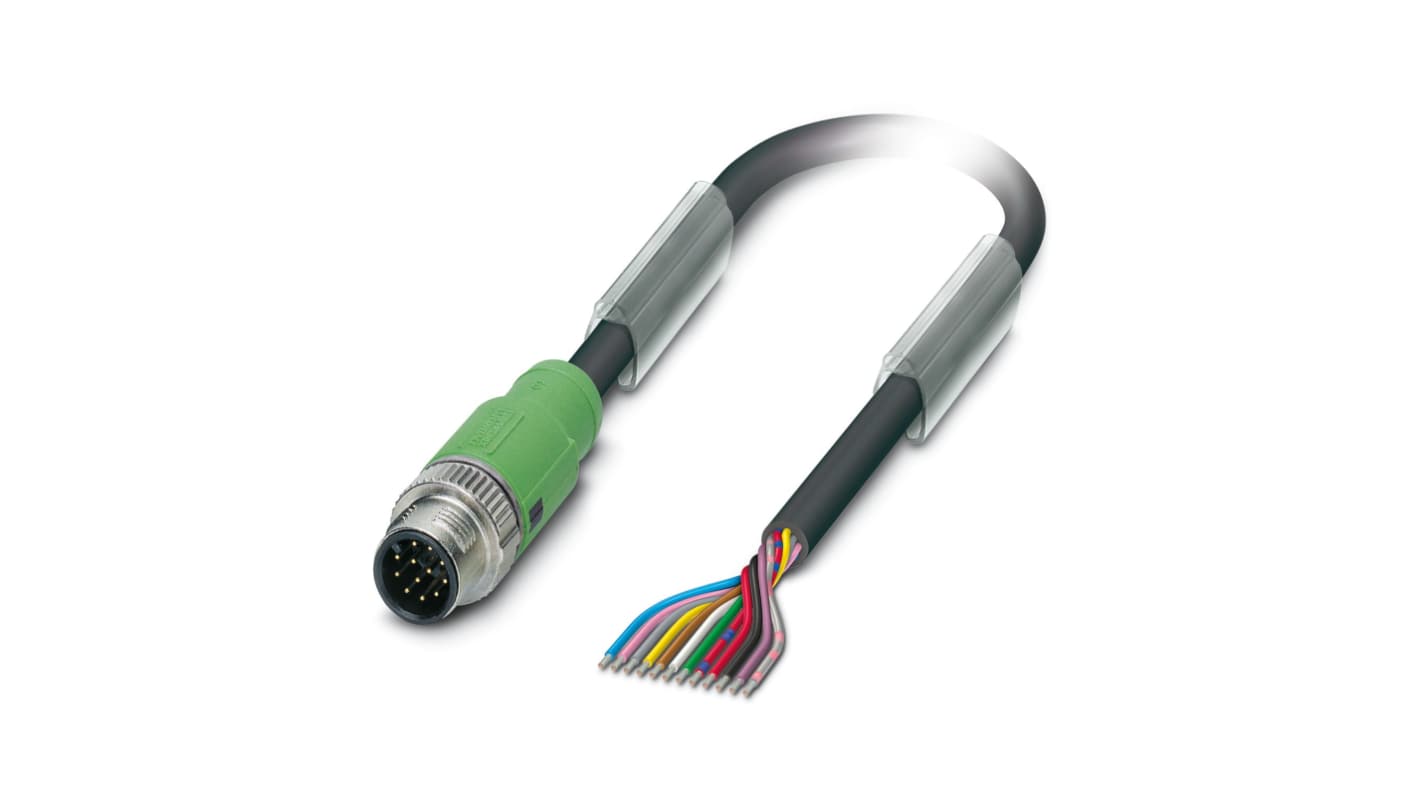 Phoenix Contact Male 12 way M12 to Sensor Actuator Cable, 3m