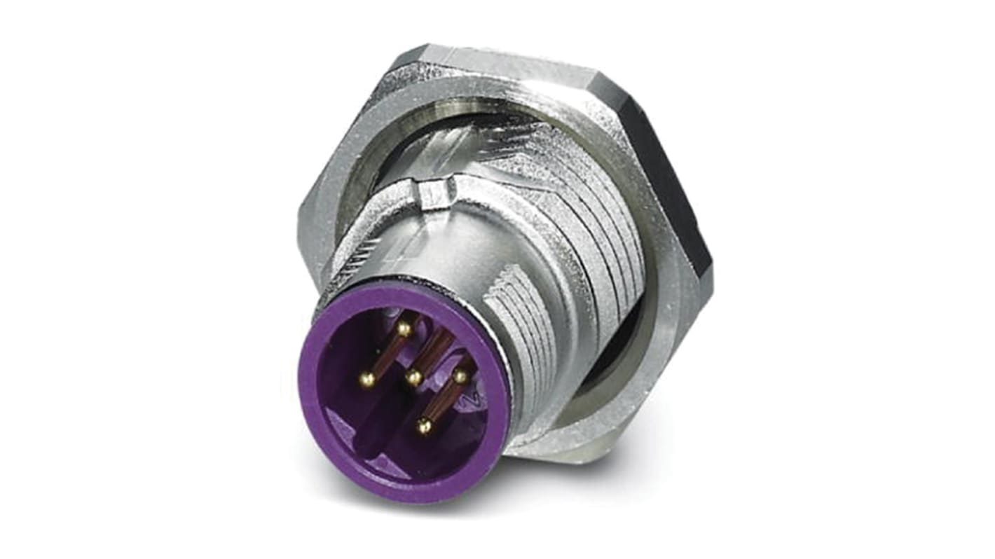 Phoenix Contact Circular Connector, 5 Contacts, M12 Connector, Male, IP67, SACC Series