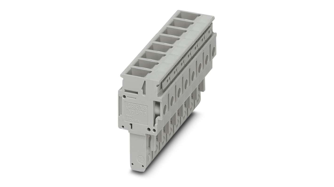 Phoenix Contact, 8.2 mm Pitch, UP 6/ 8, 8 Way, Pluggable Terminal Block, Plug, Screw Termination, 3060681
