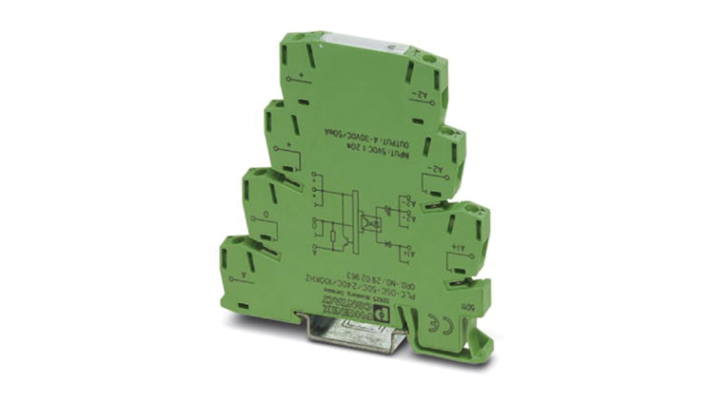 Phoenix Contact PLC-OPT Series Solid State Interface Relay, 6 V dc Control, 50 mA Load, DIN Rail Mount