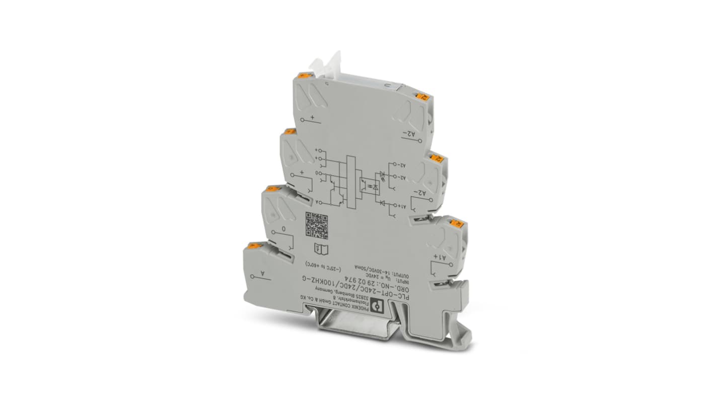 Phoenix Contact PLC-OPT- 24DC/24DC/100KHZ-G Series Solid State Interface Relay, DIN Rail Mount