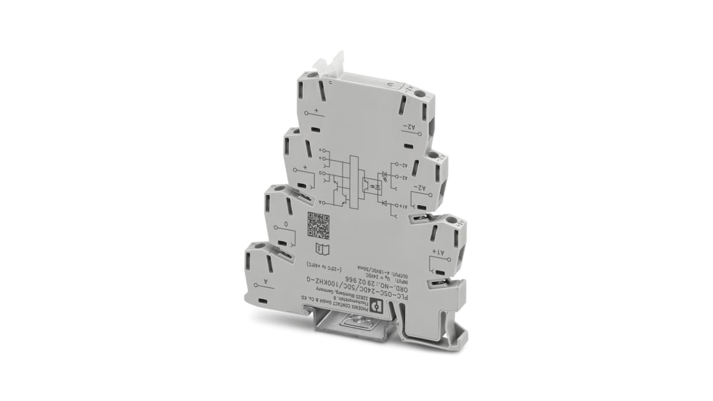 Módulo de relé de estado sólido Phoenix Contact PLC-OSC- 24DC/ 5DC/100KHZ-G, para carril DIN