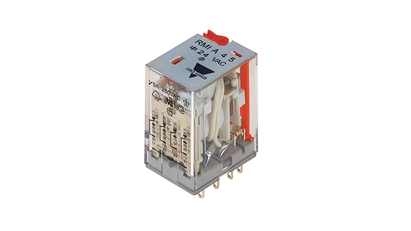 Carlo Gavazzi Plug In Non-Latching Relay, 120V ac Coil, 5A Switching Current, 4PDT