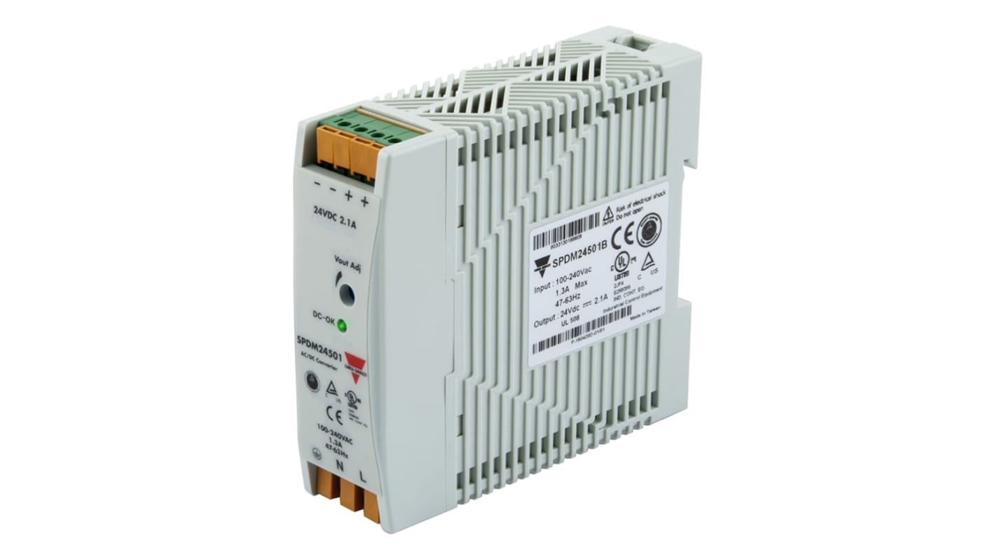 Carlo Gavazzi SPD Switched Mode DIN Rail Power Supply, 180 → 264 V ac / 210 → 375V dc ac, dc Input, 24V