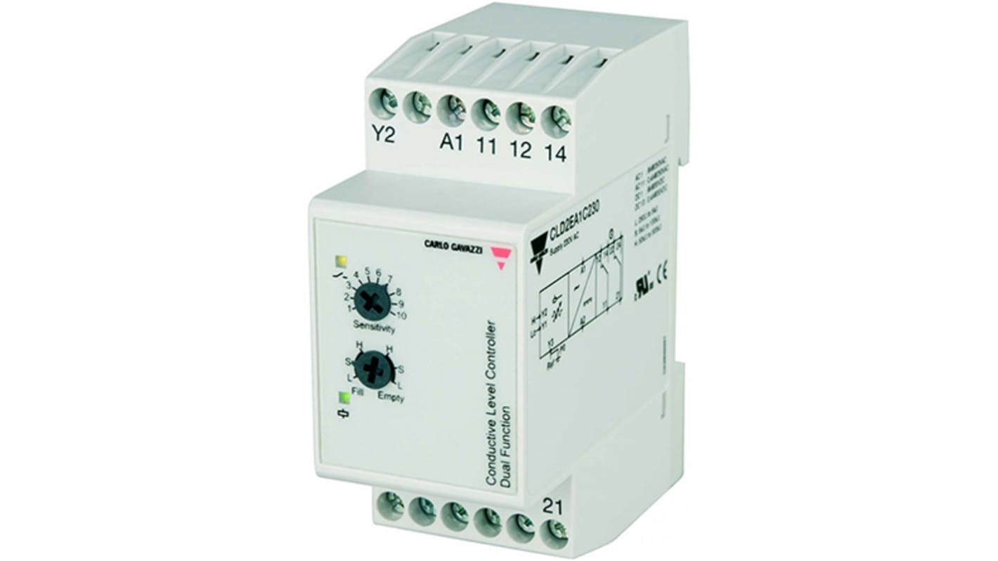 Carlo Gavazzi 导电液位传感器, 双刀双掷 (DPDT) 继电器输出