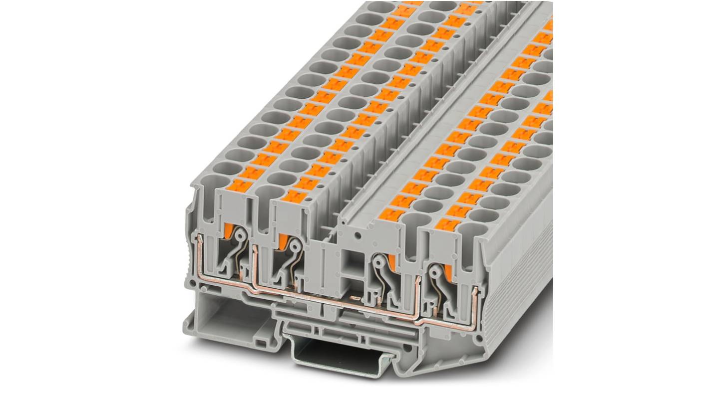 Phoenix Contact 3212934 PT 6-QUATTRO Series Grey, 0.5 → 10mm², Single-Level, Push In Termination, ATEX, IECEx