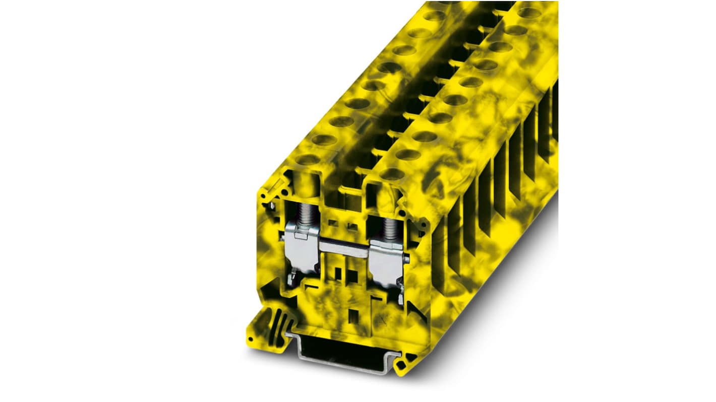 Phoenix Contact 3047663 UT 16-FE Series Black, Yellow, 1.5 → 25mm², Single-Level, Screw Termination