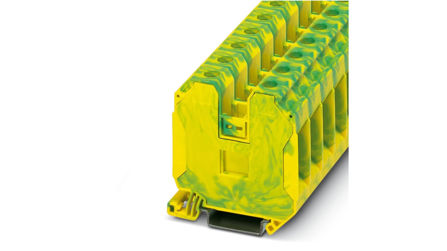 Phoenix Contact 3047743 UT 35-PE IB Series Green, Yellow, Single-Level, Screw Termination