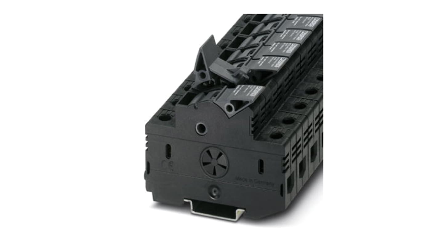 Phoenix Contact 3048629 UK 10.3-CC HESILED N 600 2POL Series Black, 1.5 → 25mm², Single-Level, Screw Termination