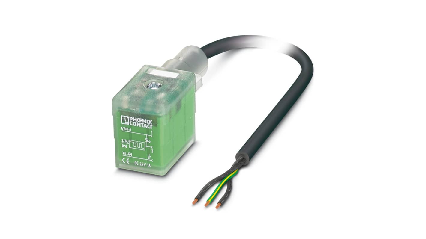 Phoenix Contact 3 way DIN 43650 Form B to Sensor Actuator Cable, 1.5m
