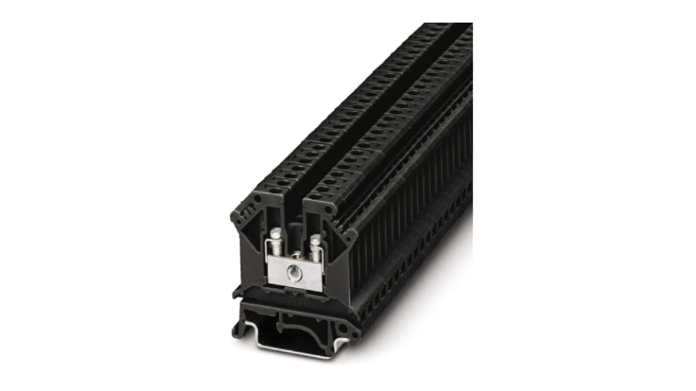 Phoenix Contact 0719168 UK3 N BK Series Black, Single-Level, Screw Termination