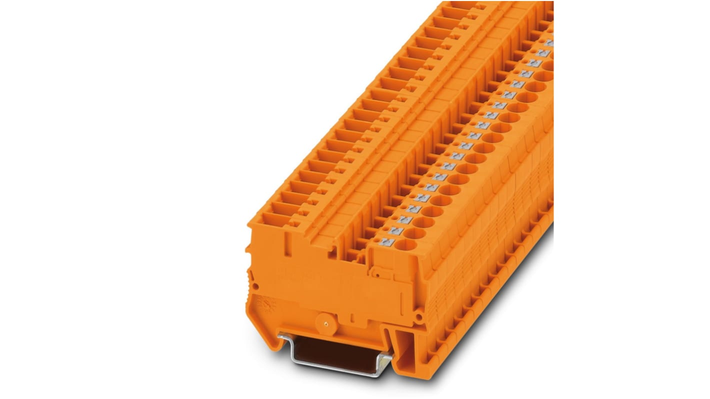 Phoenix Contact 3212008 PT 4/1P OG Series Orange, 0.2 → 6mm², Single-Level, Plug In Termination