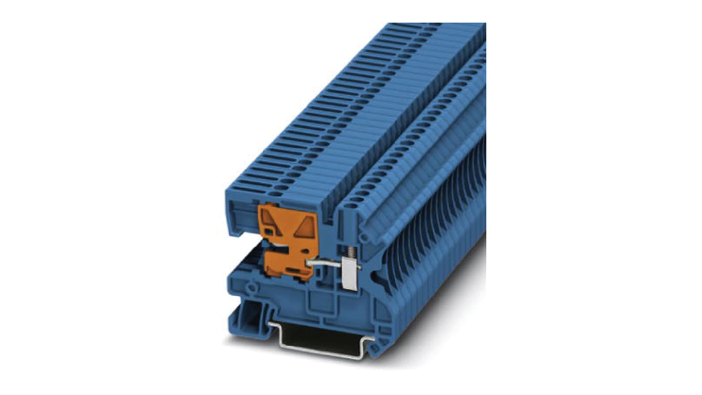 Phoenix Contact UTN2.5 Series Blue DIN Rail Terminal Block, 0.14 → 4mm², Single-Level, Screw Termination