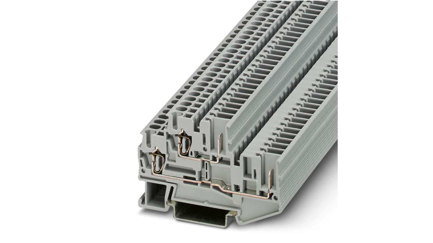 Phoenix Contact 双层端子, 22A, 500 V, 0.08 → 4mm²CSA, 弹簧夹端接, 灰色, STTB 2.5/2P SO系列, STTB 2,5/2P SO