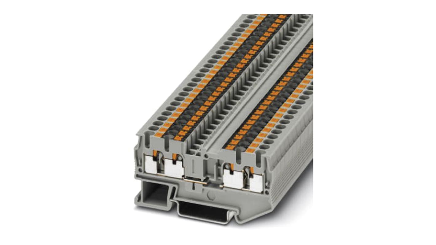 Phoenix Contact 3209569 PT 2.5/QUATTRO-U Series Grey, 0.14 → 4mm², Single-Level, Push In Termination