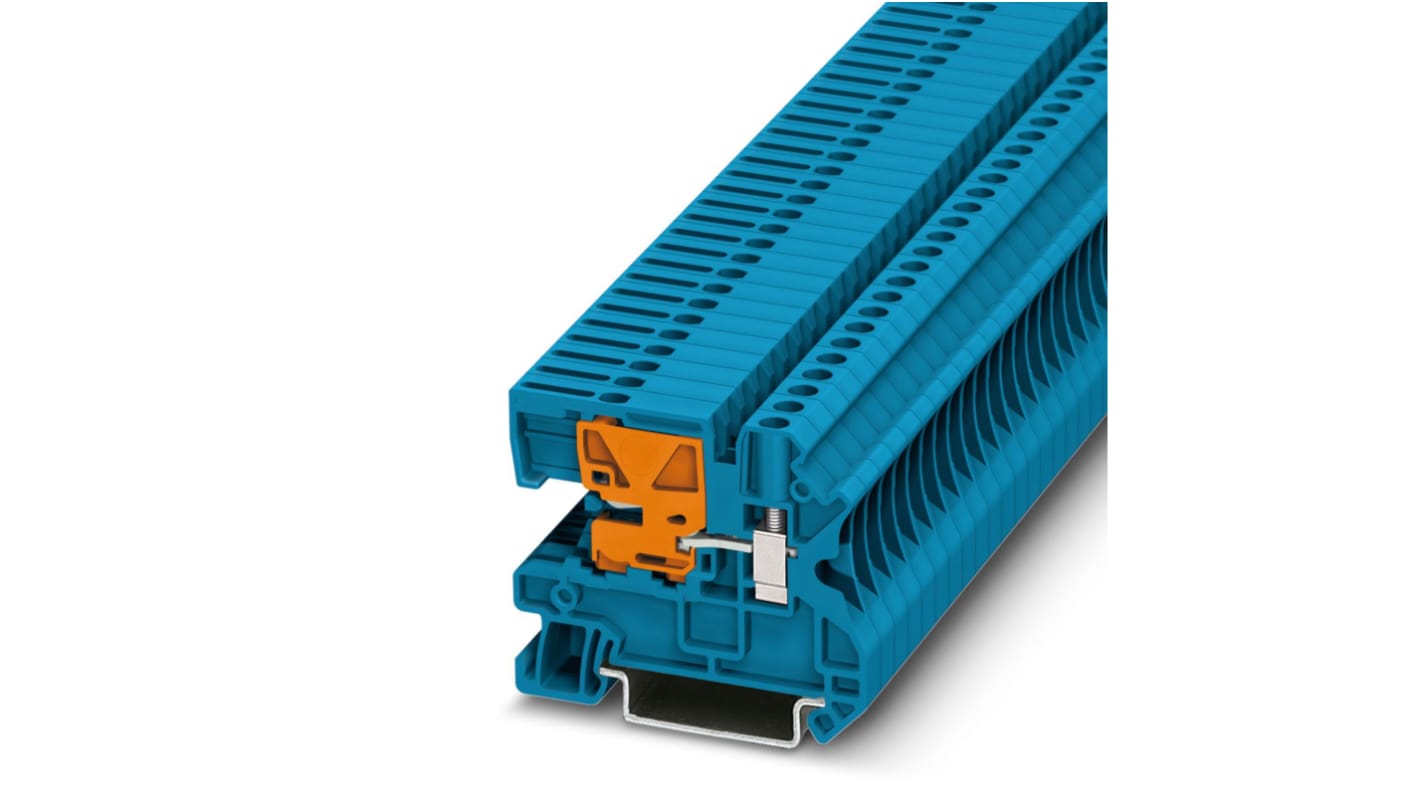 Phoenix Contact 3245024 UTN4 Series Blue, Single-Level, Screw Termination