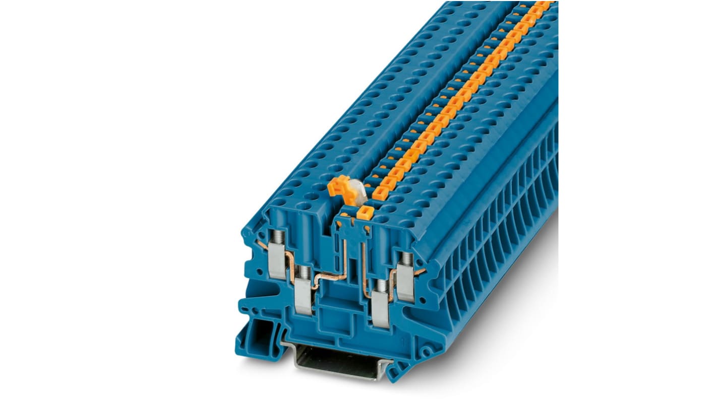 Phoenix Contact 3073063 UT 4-QUATTRO-MT P/P BU Series Blue, Single-Level, Screw Termination