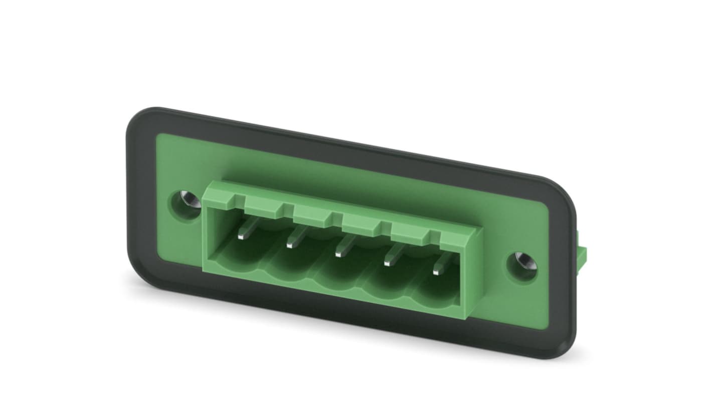 Phoenix Contact, 5.08mm Pitch, COMBICON Control, 5 Way, Right Angle, Pluggable Terminal Block, Feed Through Header,