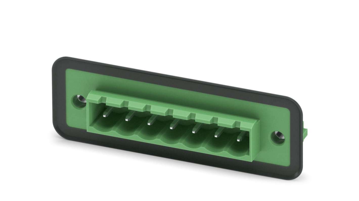 Phoenix Contact, 5.08mm Pitch, COMBICON Control, 7 Way, Right Angle, Pluggable Terminal Block, Feed Through Header,