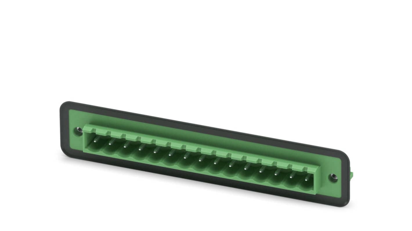 Phoenix Contact, 5.08mm Pitch, COMBICON Control, 15 Way, Right Angle, Pluggable Terminal Block, Feed Through Header,