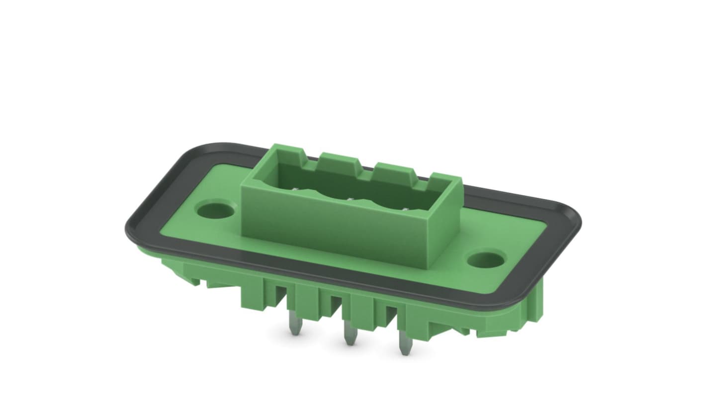 Phoenix Contact, 5.08mm Pitch, COMBICON Control, 3 Way, , Pluggable Terminal Block, Feed Through Header, Panel Mount,