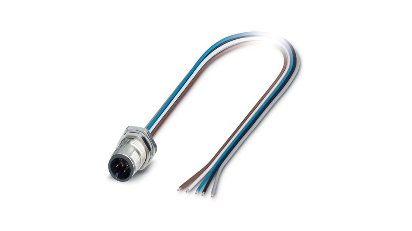 Phoenix Contact Straight Male 5 way M12 to Unterminated Sensor Actuator Cable, 500mm
