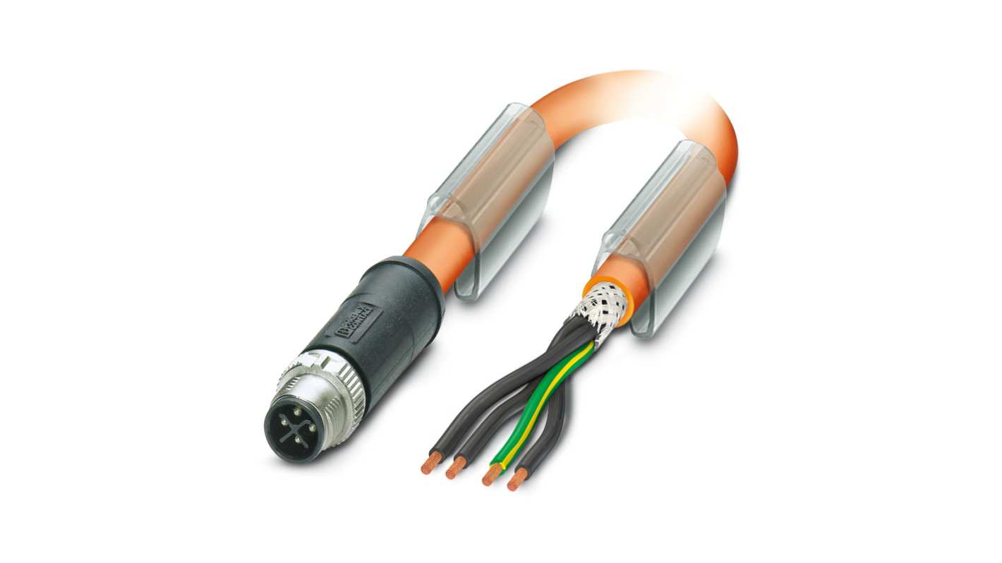 Phoenix Contact Male 4 way M12 to Sensor Actuator Cable, 10m
