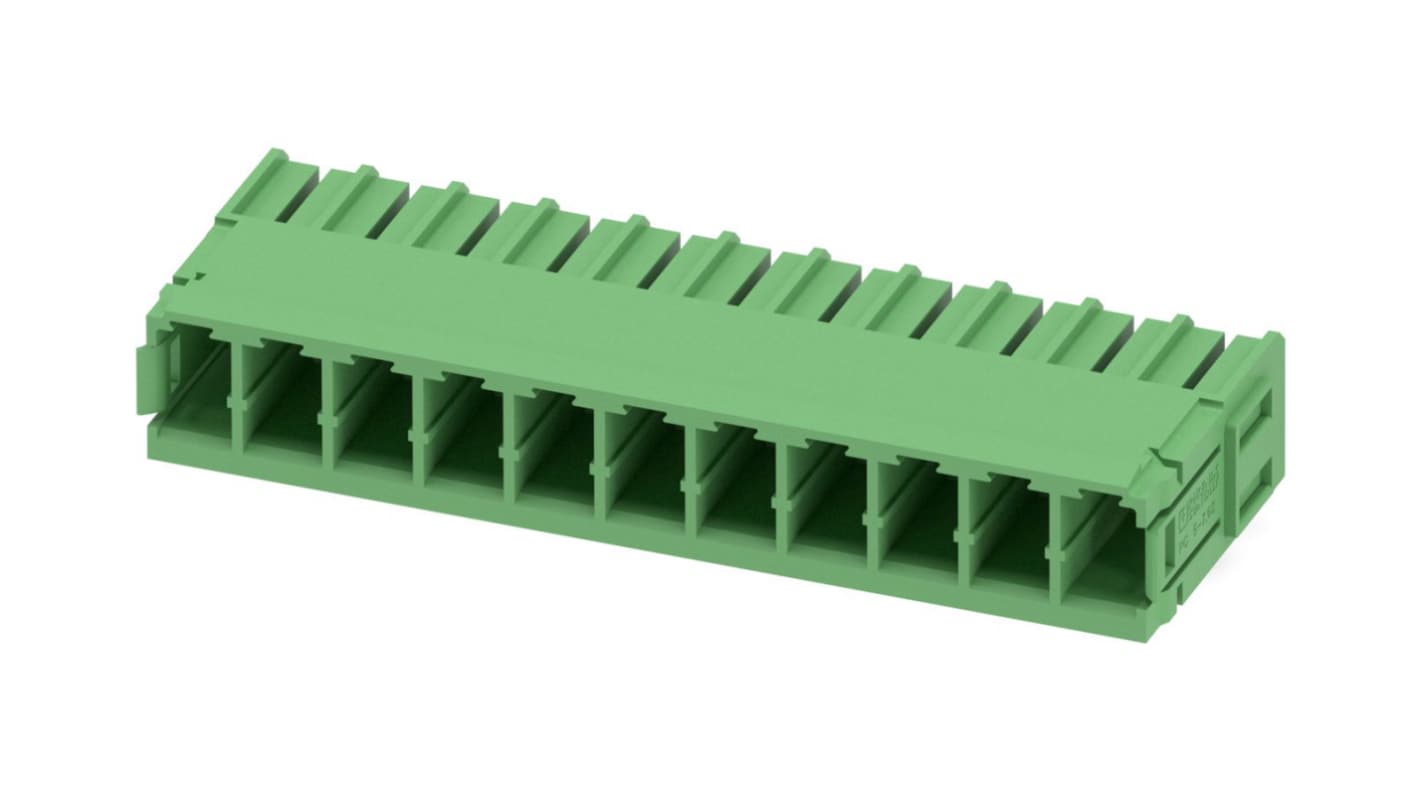 Phoenix Contact, 7.62mm Pitch, PC 5/11-G-7.62, 11 Way, Pluggable Terminal Block, Header, Solder Termination, 1720550