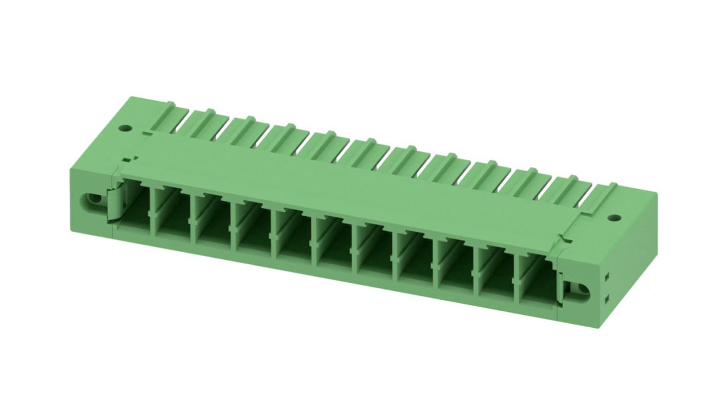 Phoenix Contact, 7.62mm Pitch, PC 5/11-GF-7.62, 11 Way, Pluggable Terminal Block, Header, Solder Termination, 1720880