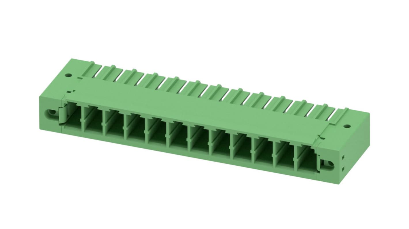 Phoenix Contact, 7.62mm Pitch, PC 5/12-GF-7.62, 12 Way, Pluggable Terminal Block, Header, Solder Termination, 1720893