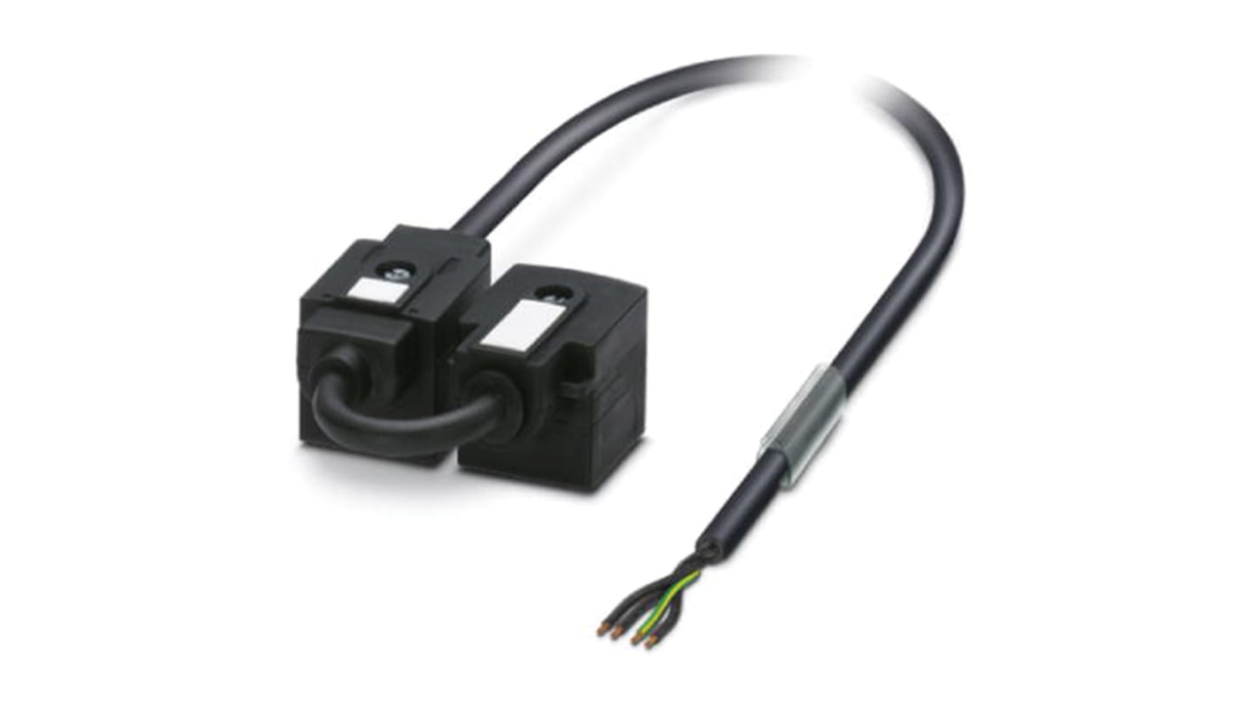 Phoenix Contact Straight Female 4 way DIN 43650 Form A x 2 to Unterminated Sensor Actuator Cable, 3m