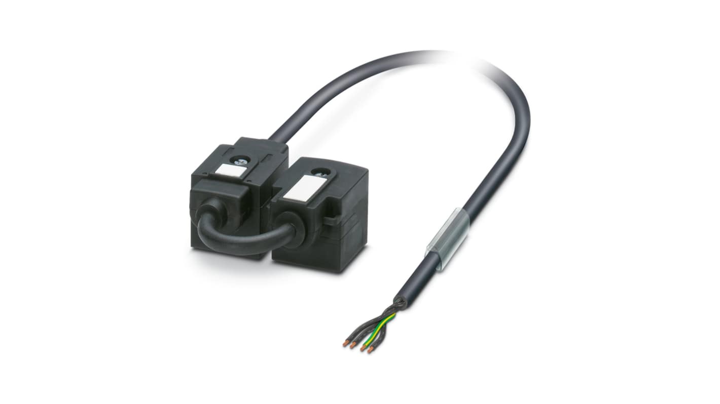 Phoenix Contact Straight Female 4 way DIN 43650 Form A x 2 to Unterminated Sensor Actuator Cable, 3m