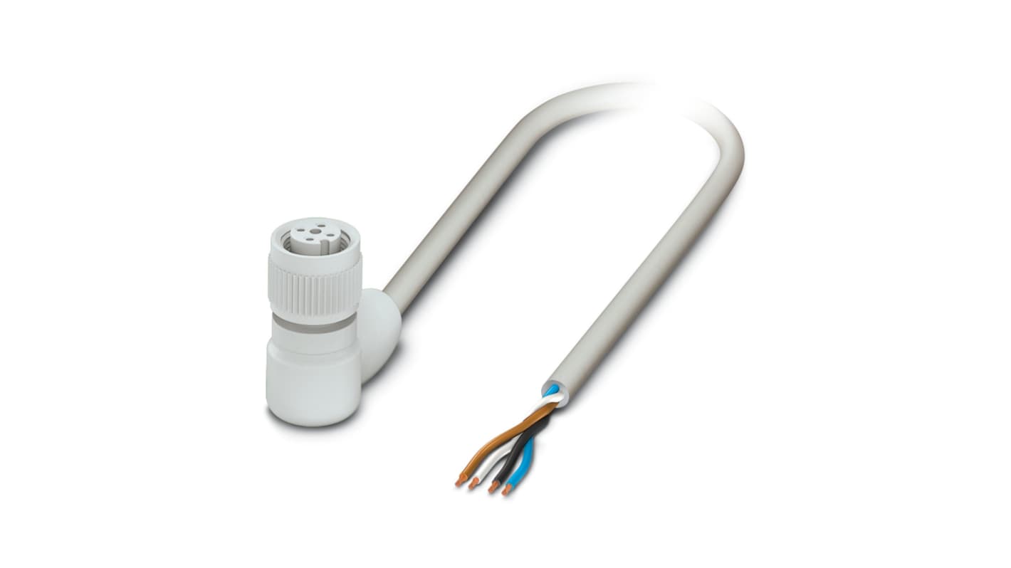 Cable de conexión Phoenix Contact, con. A M12 Hembra, 4 polos, cod.: A, long. 3m, 250 V, 4 A, IP65, IP67, IP68, IP69K
