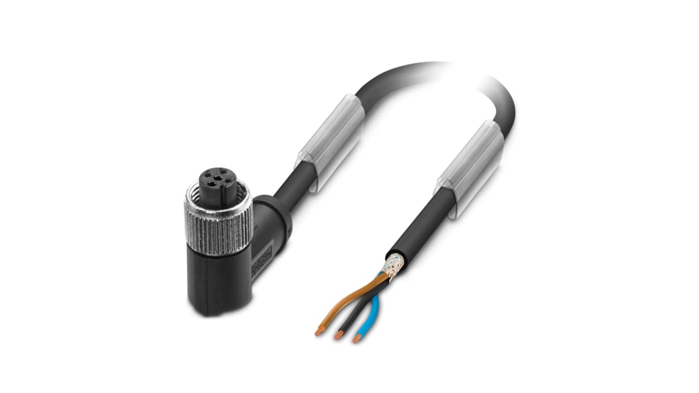 Phoenix Contact Female 3 way M12 to Sensor Actuator Cable, 1.5m
