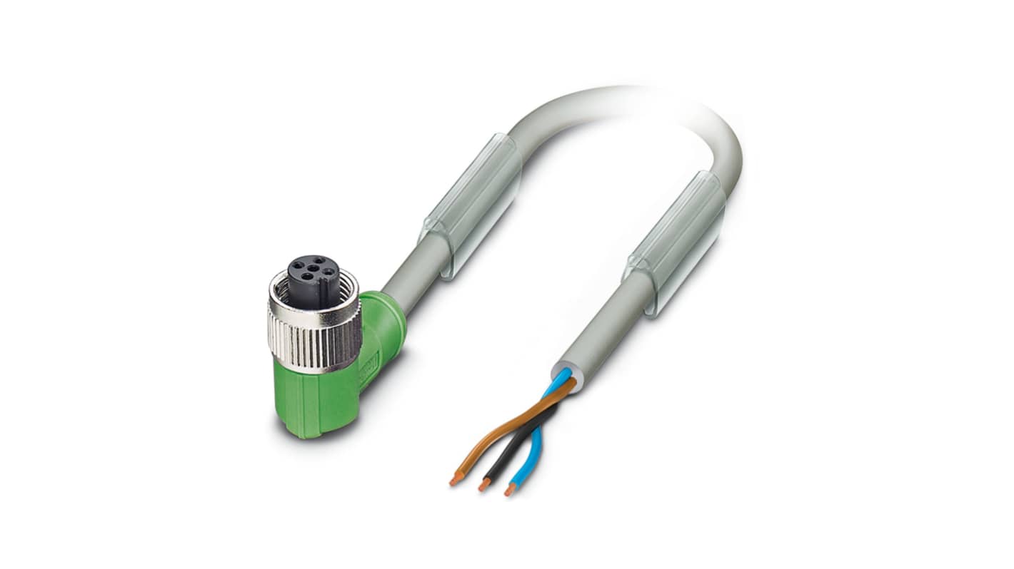 Phoenix Contact Female 3 way M12 to Sensor Actuator Cable, 3m
