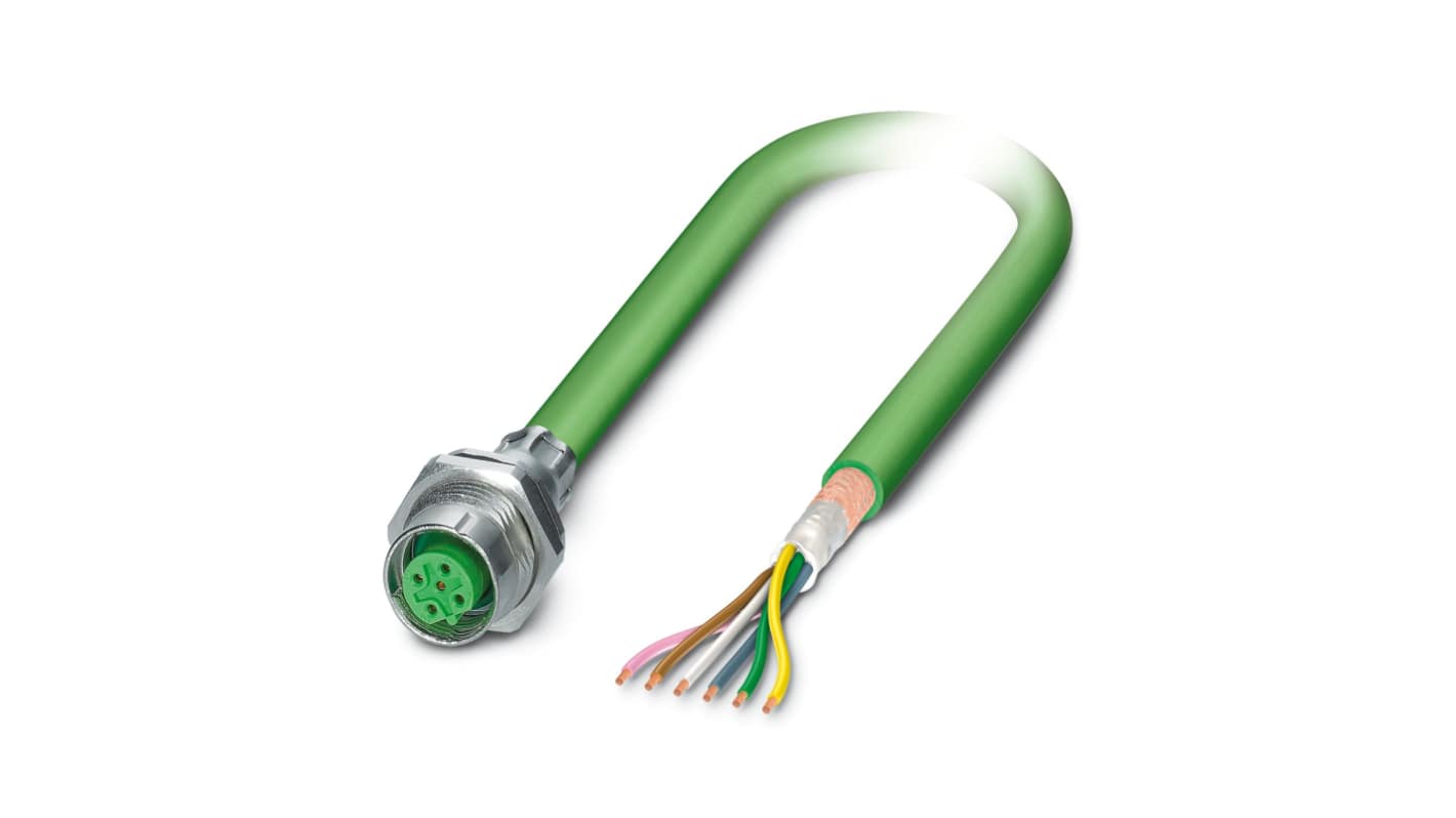 Phoenix Contact Female 5 way M12 to Bus Cable, 1m