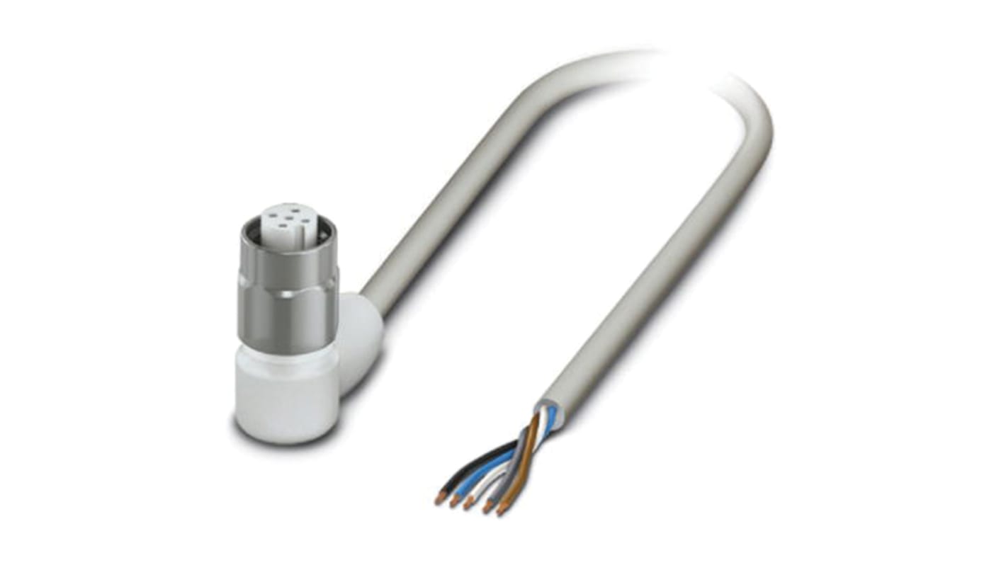 Cable de conexión Phoenix Contact, con. A M12 Hembra, 5 polos, cod.: A, long. 3m, 60 V, 4 A, IP65, IP67, IP68, IP69K