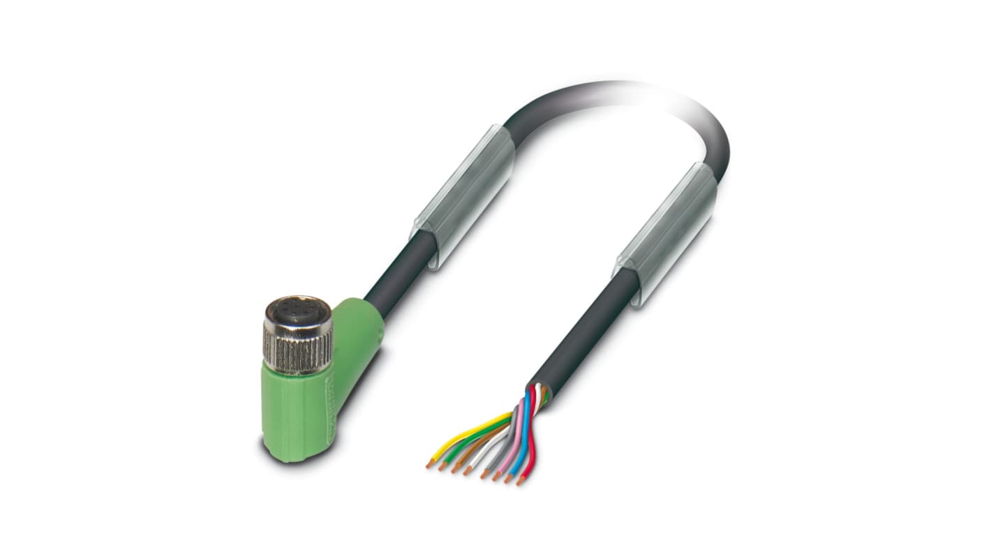 Phoenix Contact Female 8 way M8 to Sensor Actuator Cable, 3m