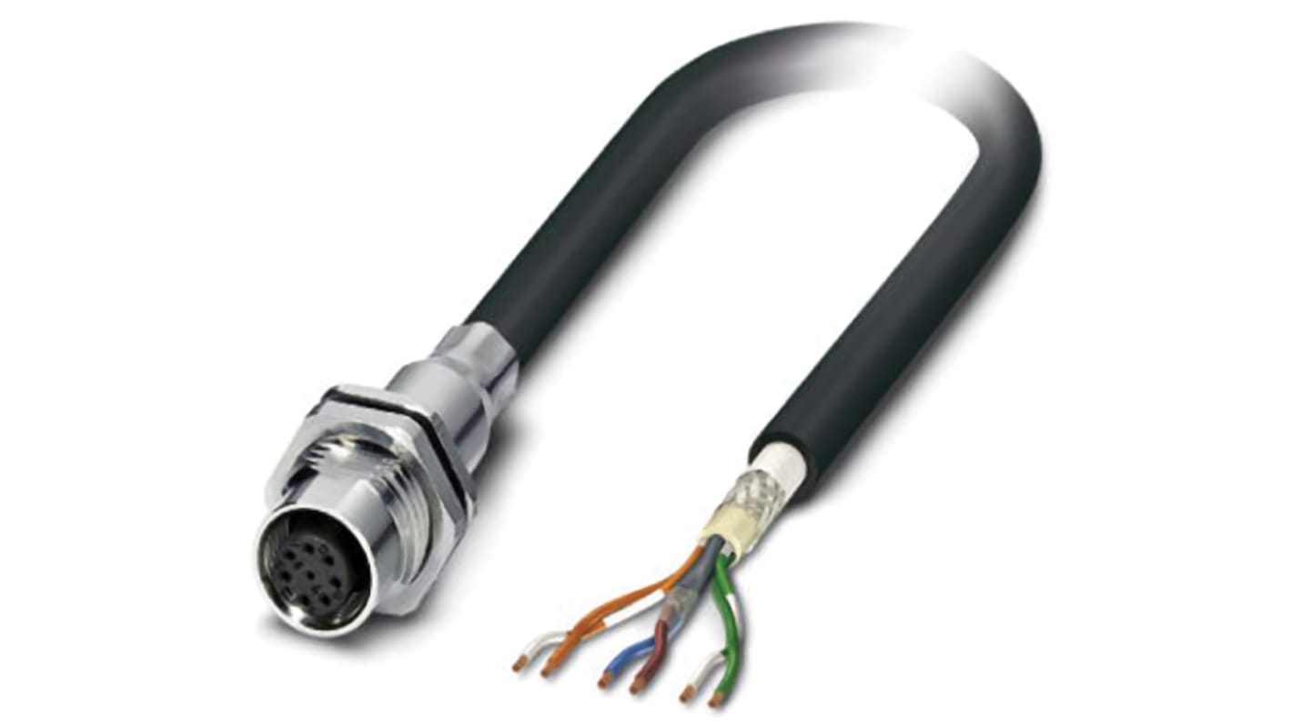 Cable de conexión Phoenix Contact, con. A M12 Macho, 6 polos, long. 1m, 30 V, 2 A, IP67