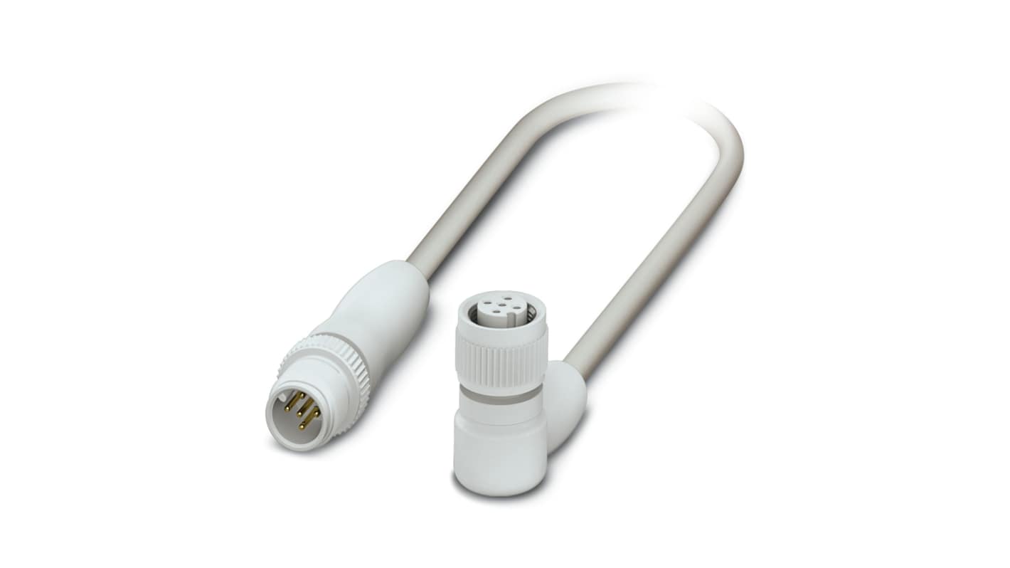 Phoenix Contact Male 5 way M12 to Female 5 way M12 Sensor Actuator Cable, 3m