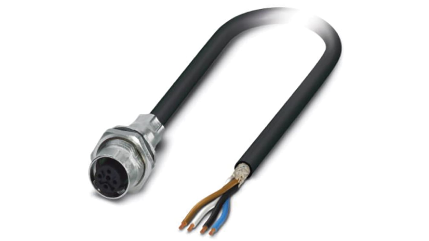 Phoenix Contact Female 4 way M12 to Sensor Actuator Cable, 2m