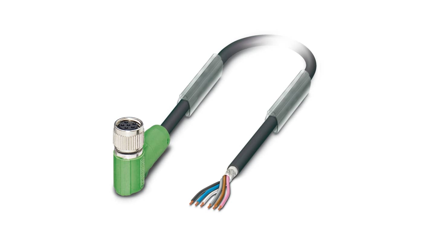 Phoenix Contact Female 6 way M8 to Sensor Actuator Cable, 3m