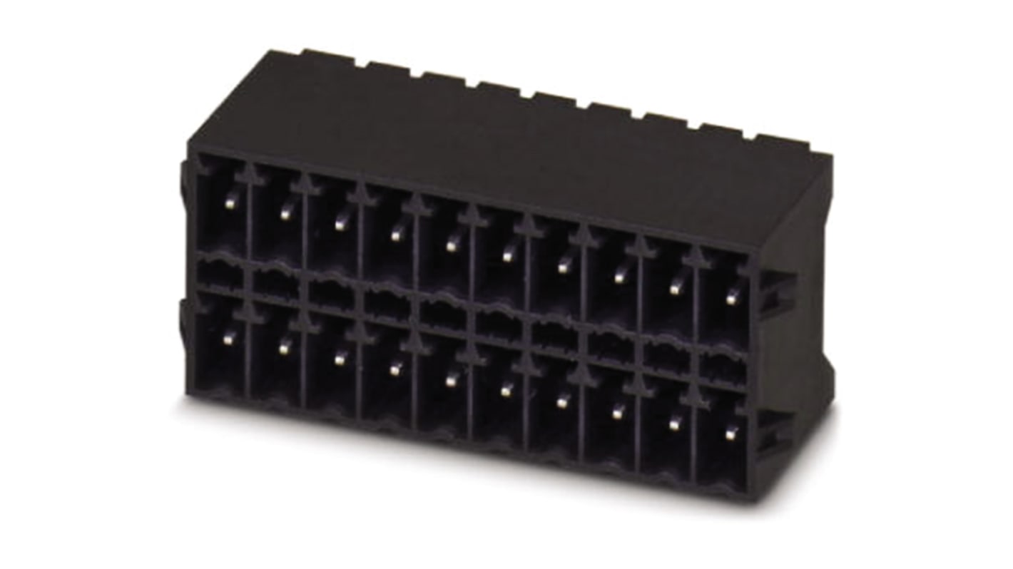 Phoenix Contact, 3.5mm Pitch, MCDN 1.5/11-G1-3.5 RNP14THR, 11 Way, Pluggable Terminal Block, Header, Solder