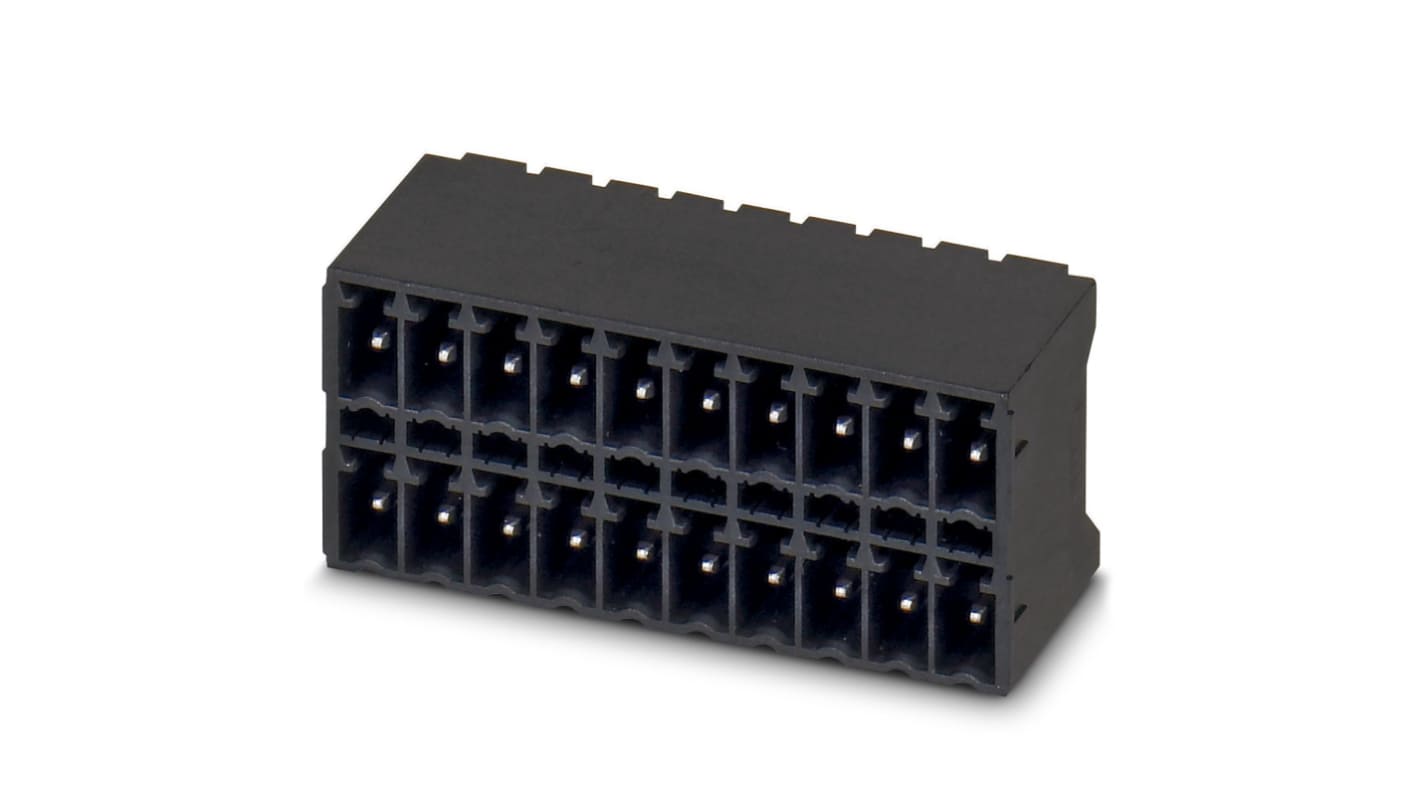 Phoenix Contact, 3.5mm Pitch, MCDN 1.5/ 6-G1-3.5 P26THR, 6 Way, Pluggable Terminal Block, Header, Solder Termination,
