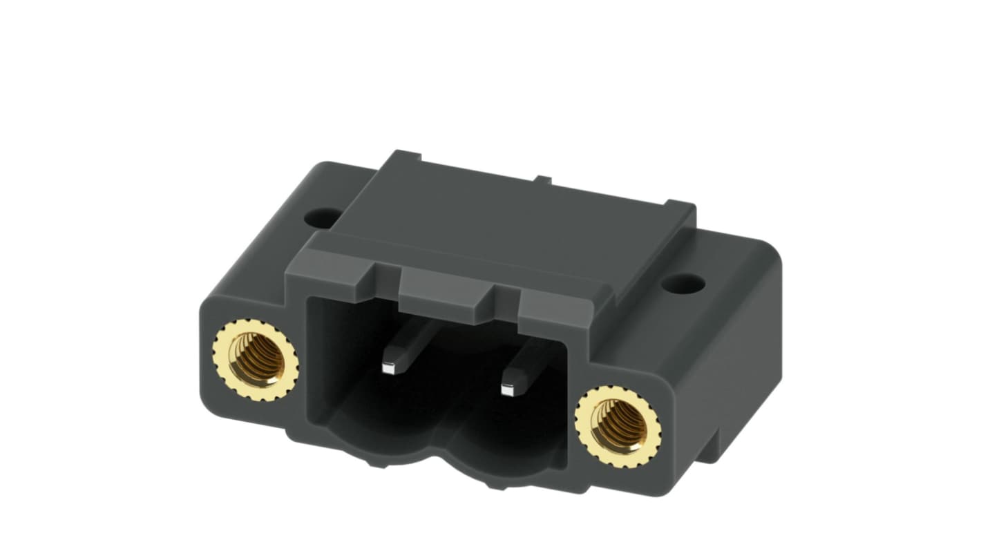 Phoenix Contact, 5.08mm Pitch, CC 2.5/ 2-GF-5.08 P26THR, 2 Way, Right Angle, Pluggable Terminal Block, Header, Through