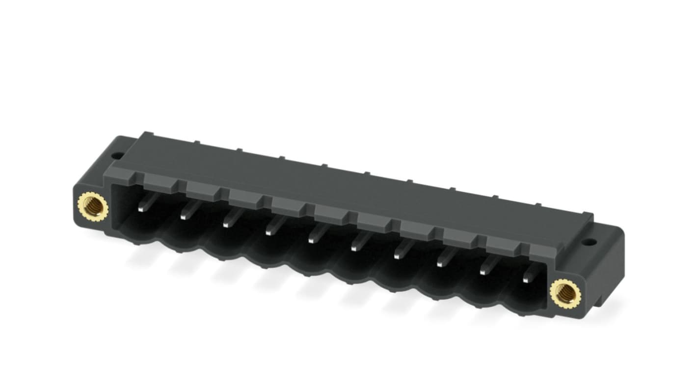 Phoenix Contact, 5.08mm Pitch, CC 2.5/10-GF-5.08 P26THR, 10 Way, Right Angle, Pluggable Terminal Block, Header, Through