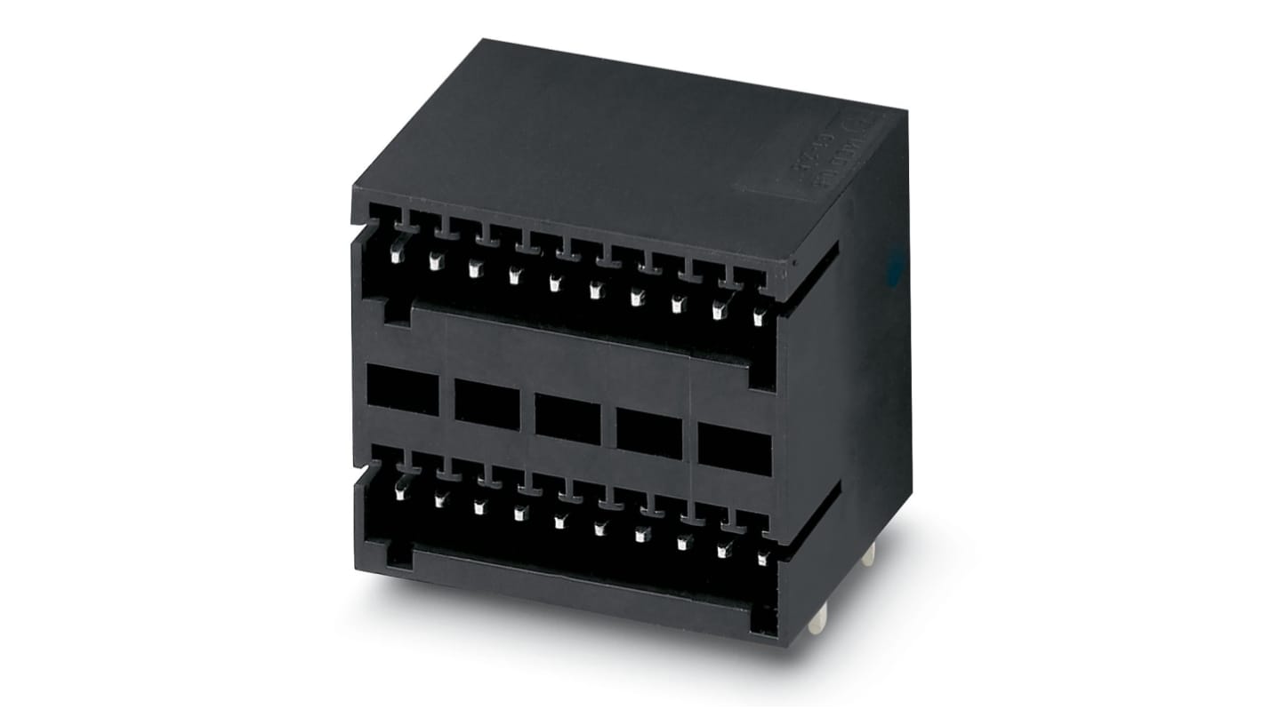 Phoenix Contact, 2.5mm Pitch, MCD 0.5/12-G1-2.5 HT BK, 12 Way, Pluggable Terminal Block, Header, Solder Termination,