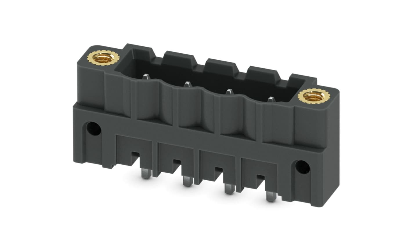 Phoenix Contact, 5.08mm Pitch, CCV 2.5/ 4-GF-5.08 P26THR, 4 Way, , Pluggable Terminal Block, Header, Through Hole,
